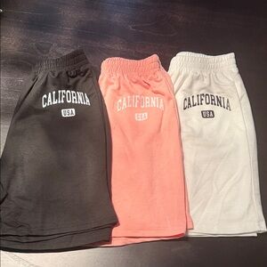 California USA Kids Shorts - Black, Pink, White